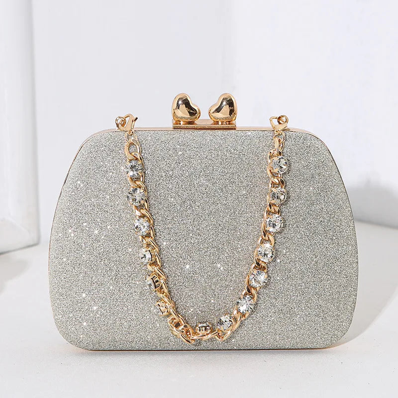 Heart-shaped Diamond Dolly Clutch Bags