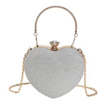 Heart Shape Metal Clutches Bag