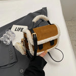Winter New Women's Plush Small Square Bag
