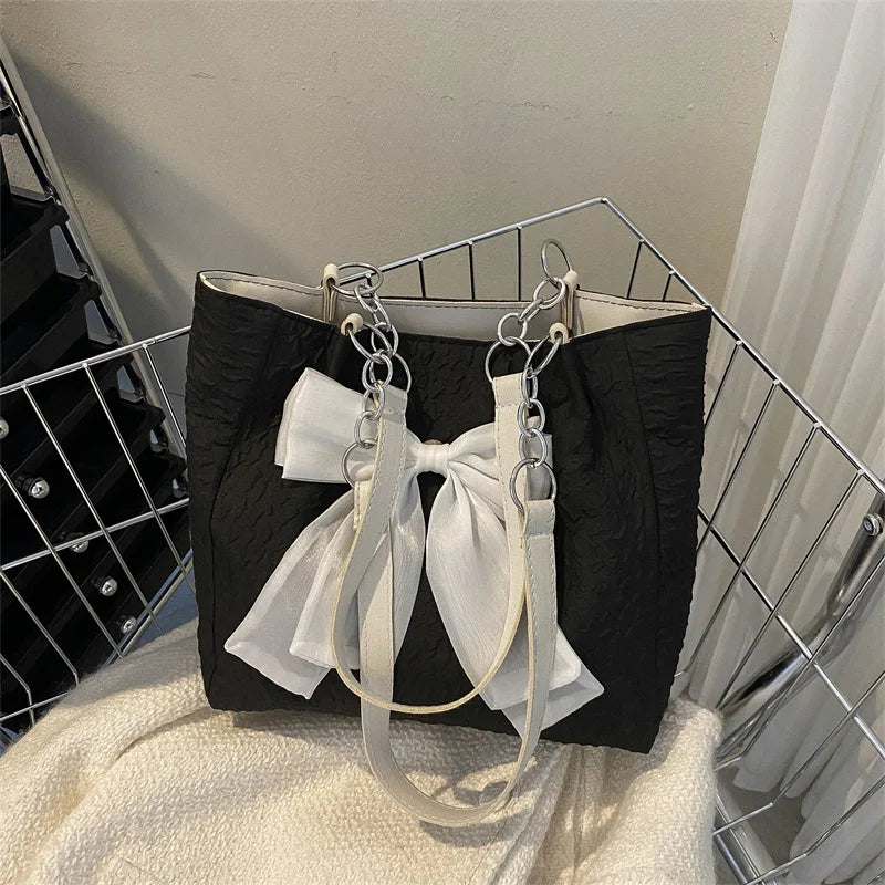 TRAVEASY Fashion Nylon Bow Tote Bags for Women