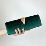 Crystal Leaf Clasp Chain Handheld Purse