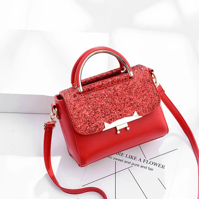 New Casual Sequins Fashion Ladies Cute PU Handbags