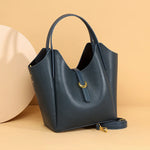 New Genuine Leather Women Bucket Tote Bag