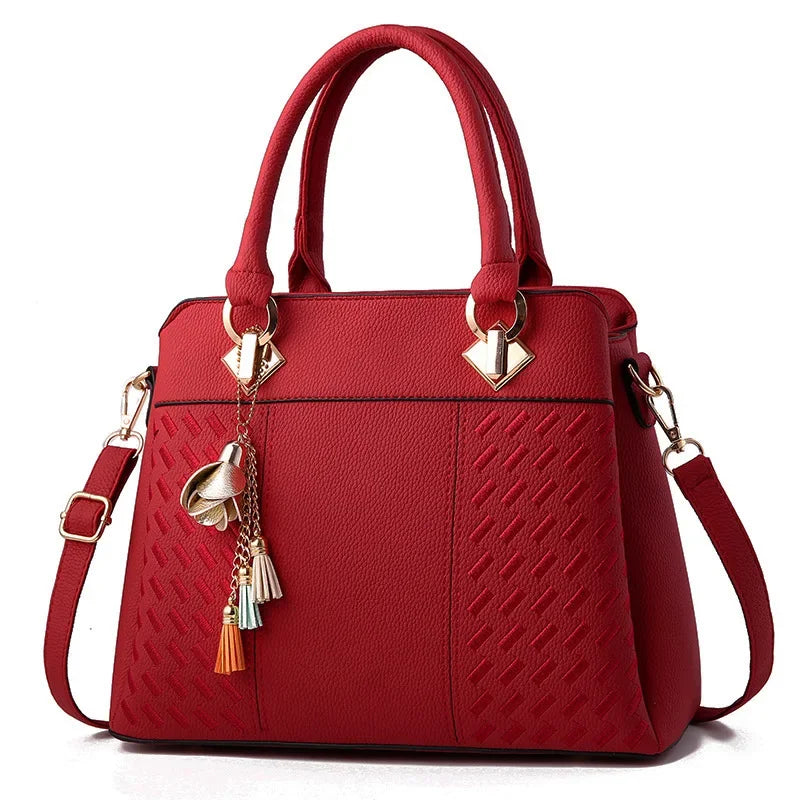 Vintage Luxury Women's Leather Handbag & Wallet Set
