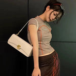 Genuine Leather Women's Baguette Bag