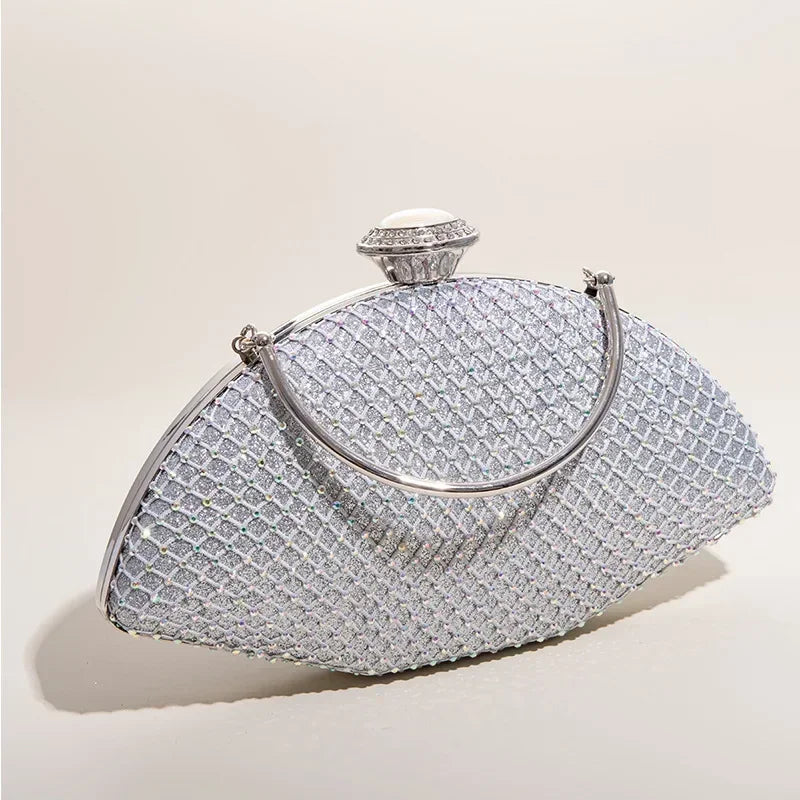 Elegant Crystal Diamond Shiny Banquet Clutch