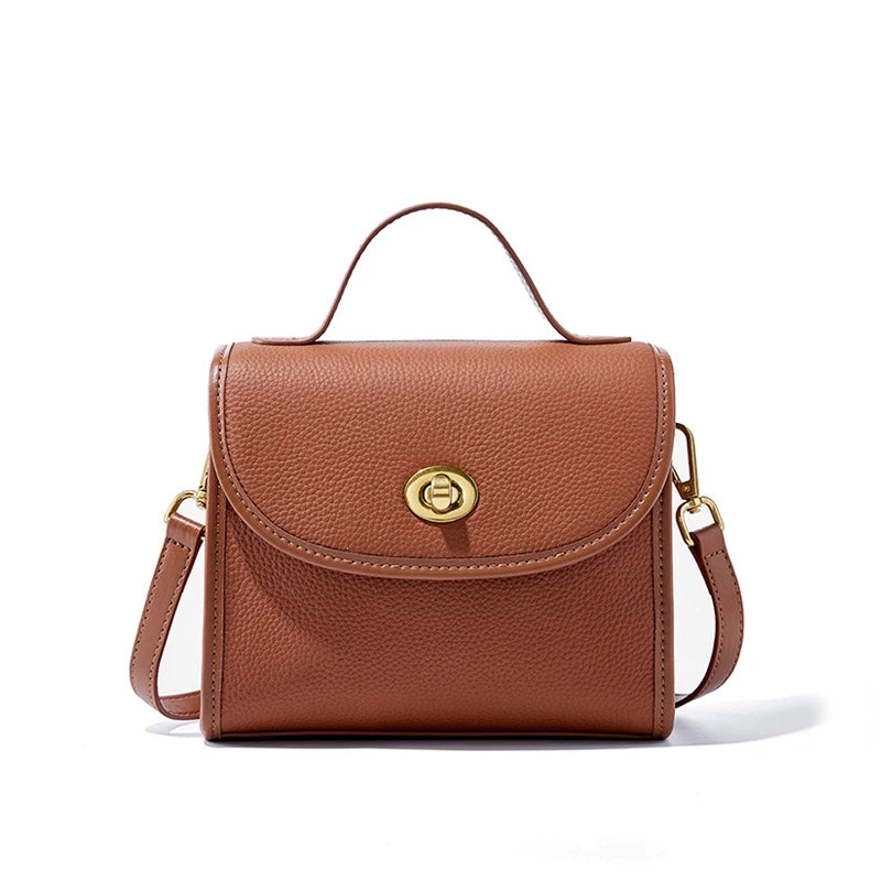Cowhide Genuine Leather Women Crossbody Bag