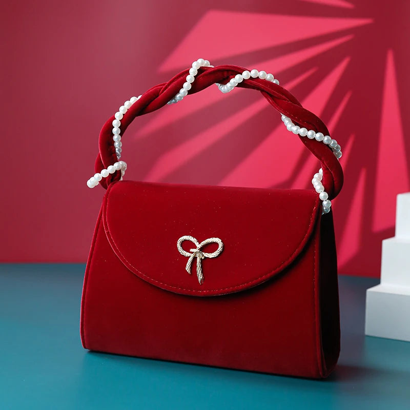 Small Square Bag Red Wedding Bag