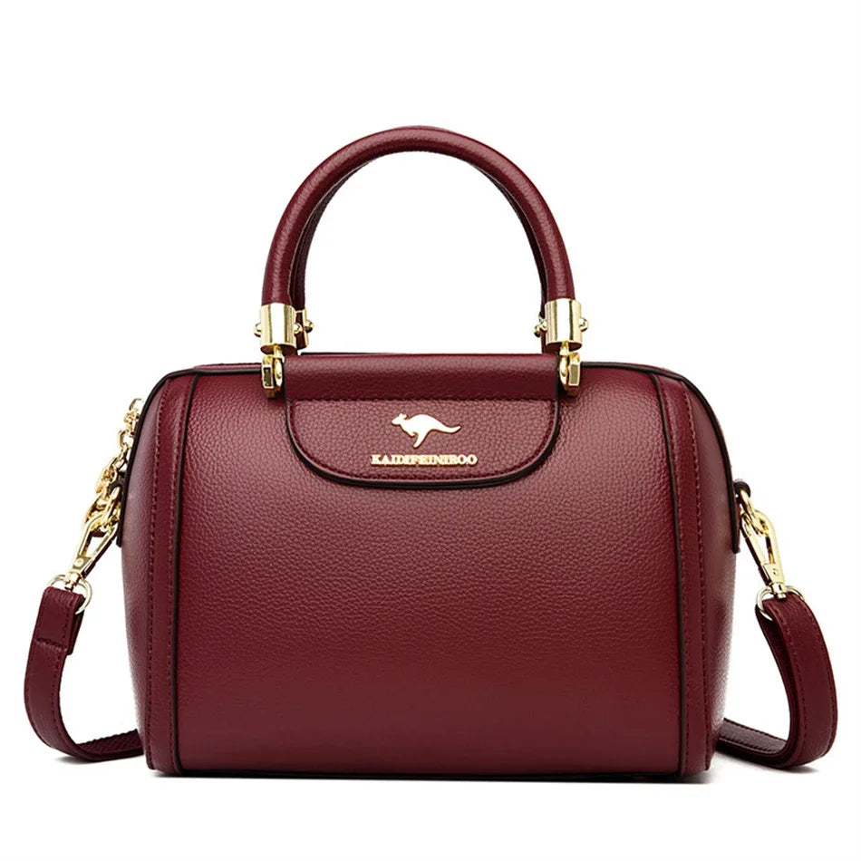 Granded Branded Cowhide Leather Handbag