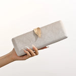 Crystal Leaf Clasp Chain Handheld Purse