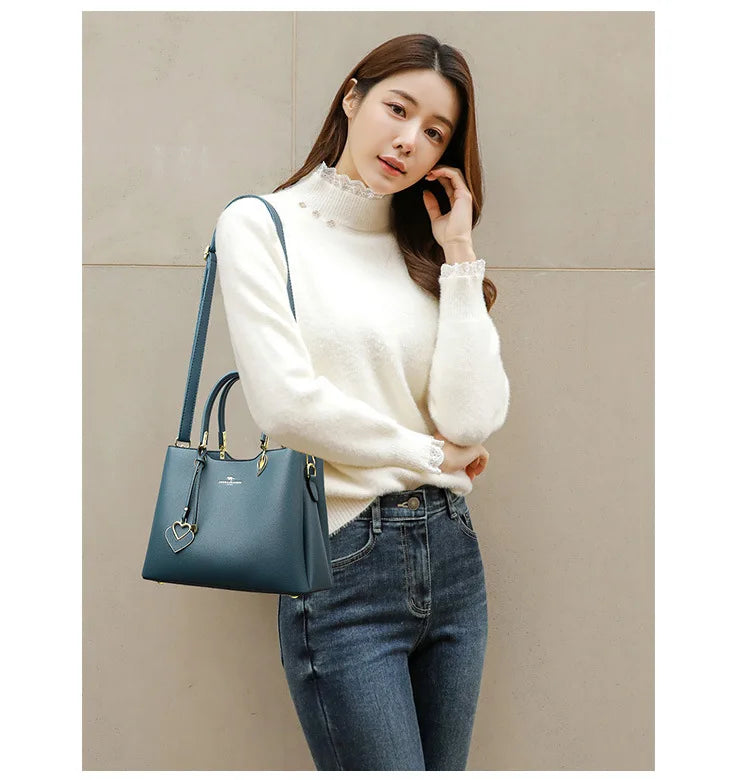 New 2025 Women Multi-layers Top-handle Bag