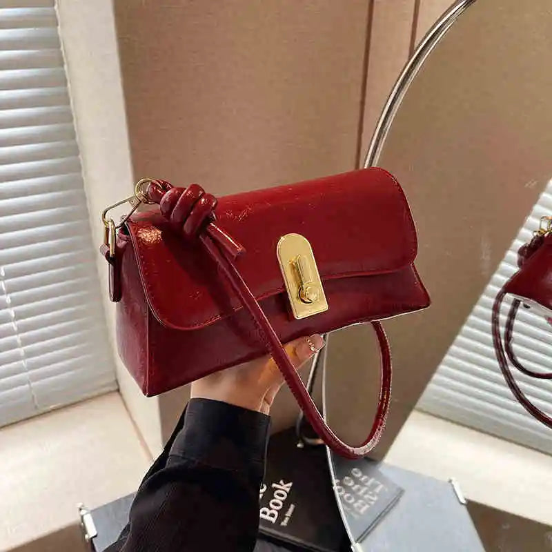 Retro Wine Red Small Square Bag