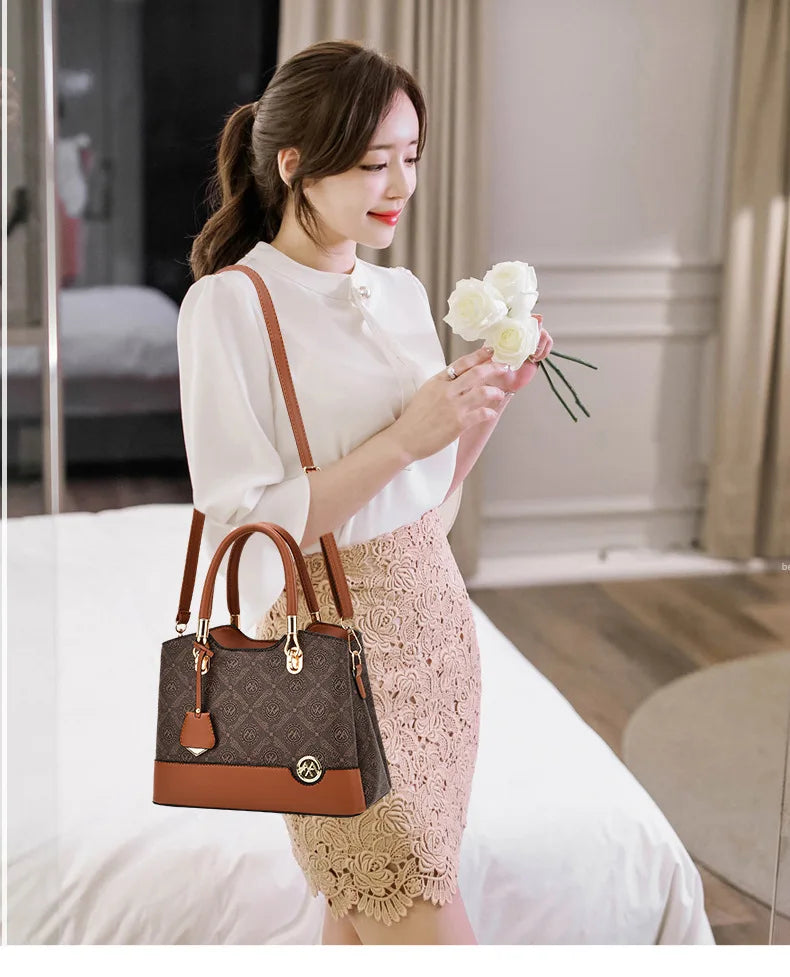 High-Quality Crossbody Retro Print Women's Handbag
