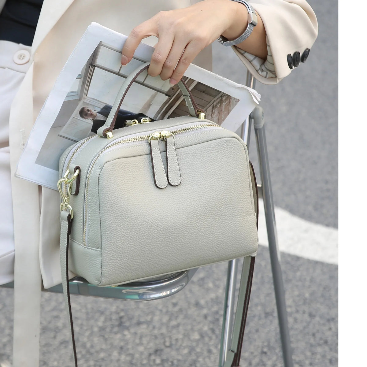 Genuine Leather cowhide Women's Handbag