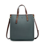 Burminsa Cowhide Genuine Leather Vertical Tote Handbags