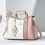Spliced Leather Large Capacity Woman Handbag