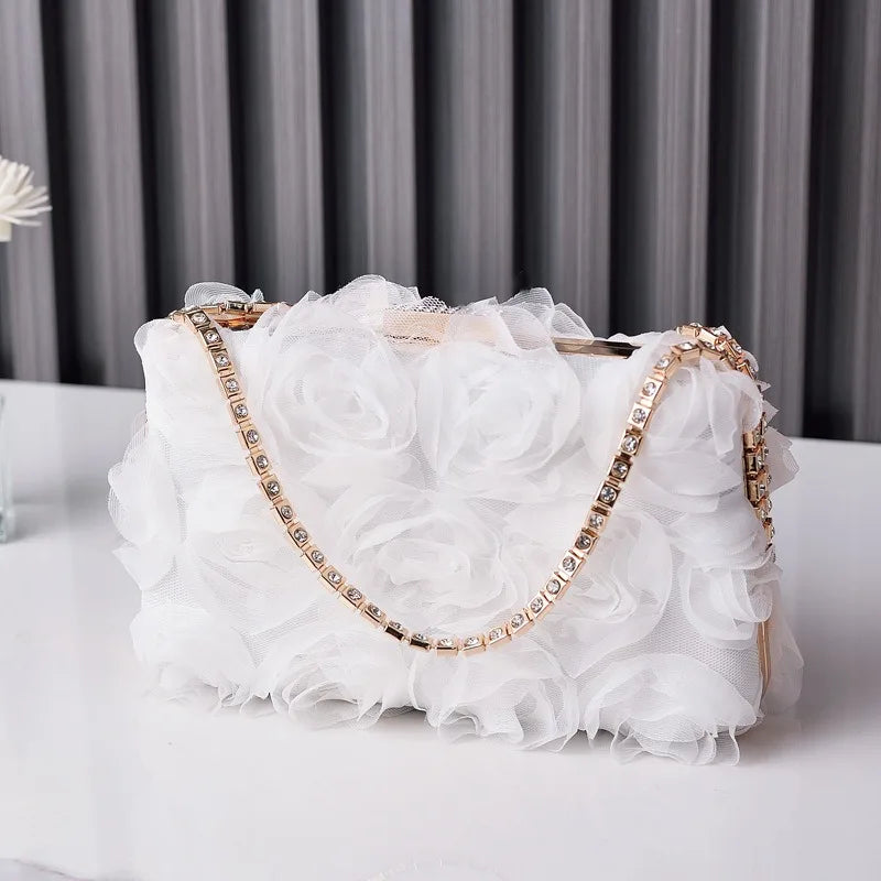 Flower White Floral Purse