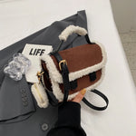 Winter New Women's Plush Small Square Bag