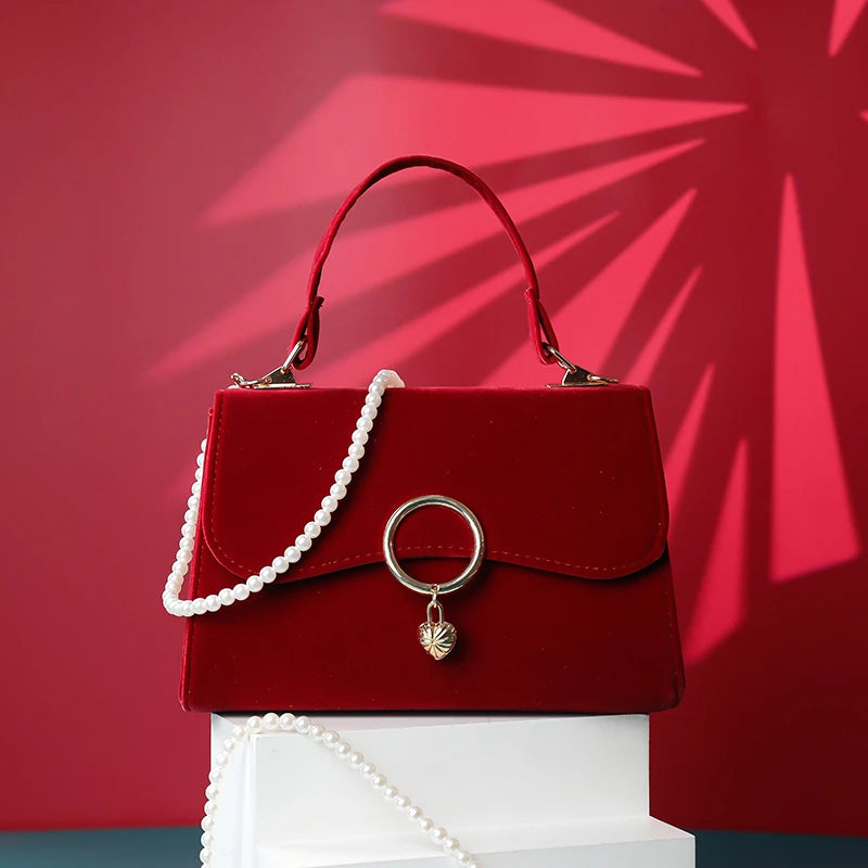 Small Square Bag Red Wedding Bag