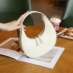 Genuine Leather Half Moon Shoulder Bag