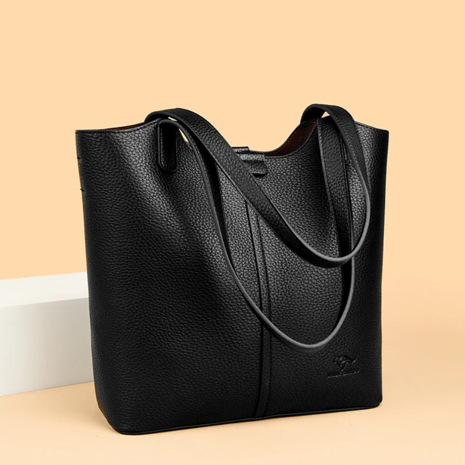 Women PU Leather Handbags Ladies Large Tote Bag