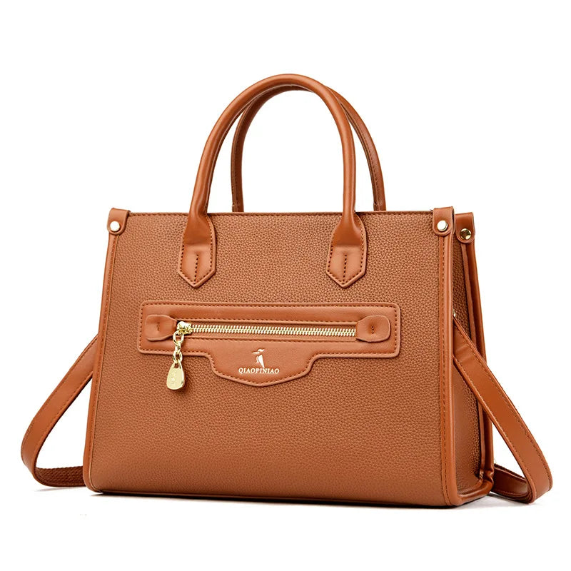 Large capacity motorcycle style tote women's bag