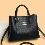 3-Layers Ladies Crocodile Patterned Handbags