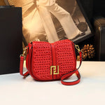 Brand Design Woven Saddle Bag