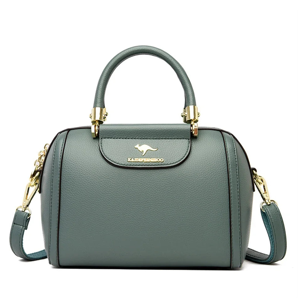 Granded Branded Cowhide Leather Handbag