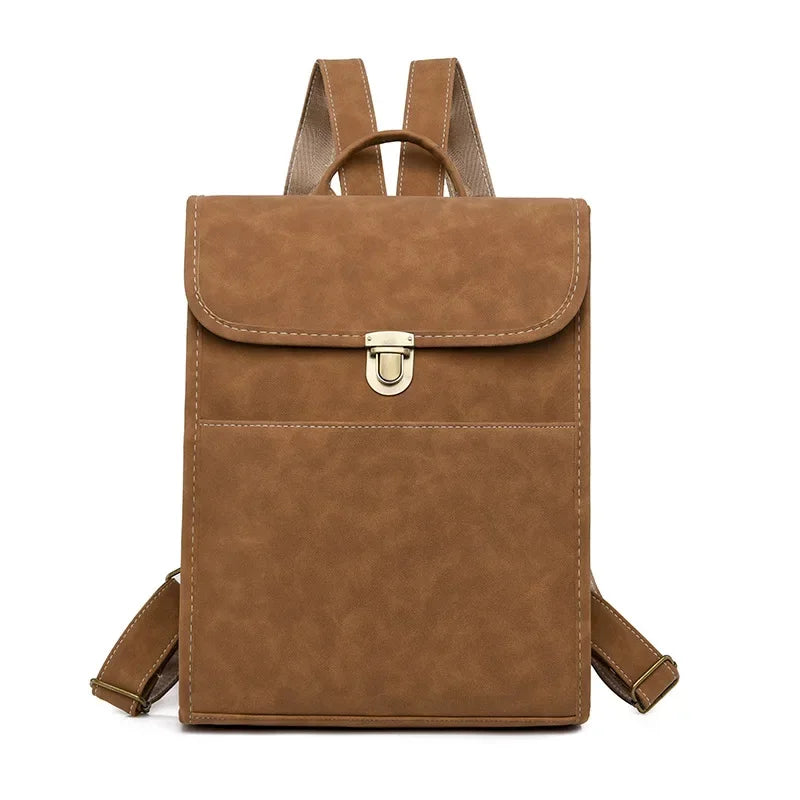 Women's leather vintage outdoor travel backpack