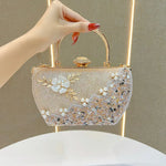 Flower Crystal Wedding Bridal Clutch Purse