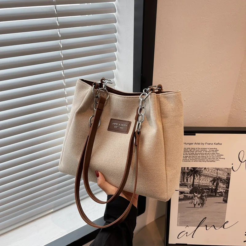Large-Volume Suede Stylish Commuter Tote Bag For Ladies