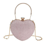 Heart Shape Metal Clutches Bag
