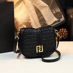 Brand Design Woven Saddle Bag