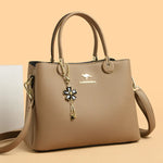 Luxury Soft Leather 3 Layers Large Capacity Womens Bag
