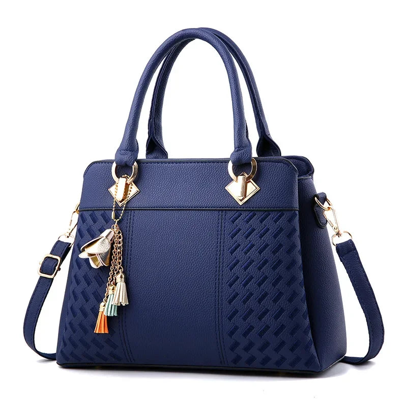 Vintage Luxury Women's Leather Handbag & Wallet Set