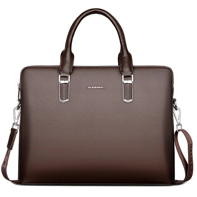 New Luxury Cow Genuine Leather Business Men's Briefcase