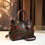 Luxury Floral Vintage Leather Handbag
