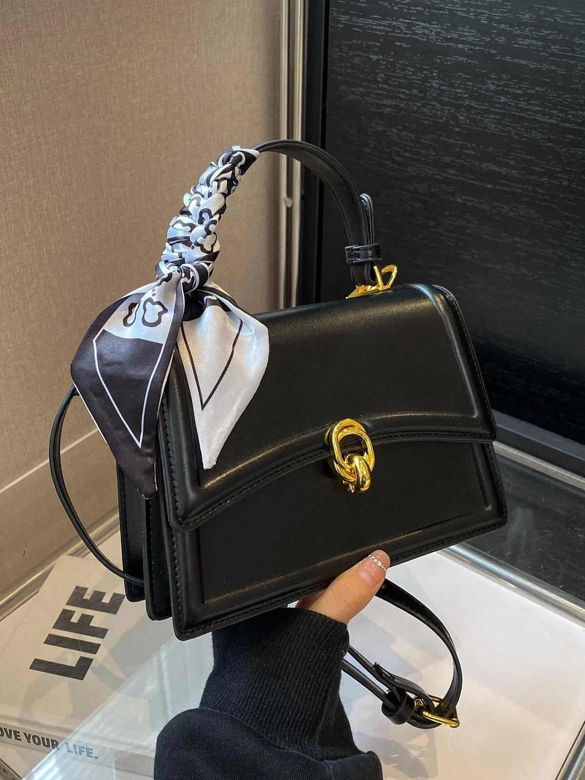 Bow Decor Lightweight Flap Bag