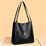 Luxury Leather Bucket Shoulde Tote