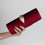 Crystal Leaf Clasp Chain Handheld Purse