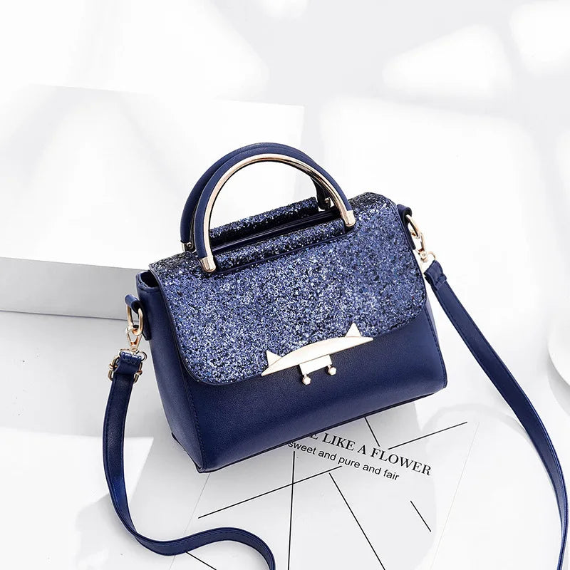 New Casual Sequins Fashion Ladies Cute PU Handbags