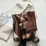 solid color Pu LeatherCrossbody Bag