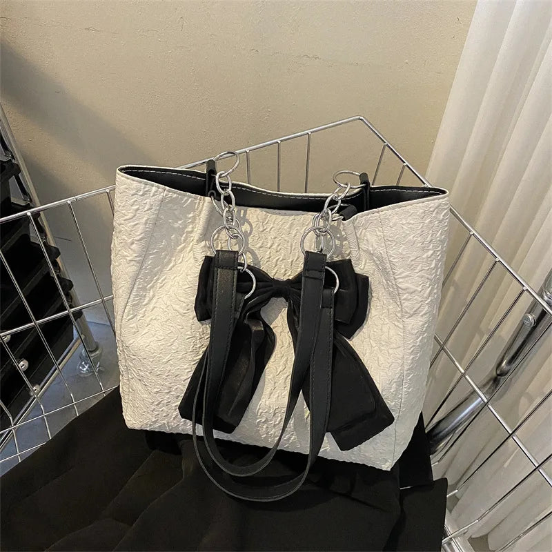 TRAVEASY Fashion Nylon Bow Tote Bags for Women