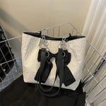 TRAVEASY Fashion Nylon Bow Tote Bags for Women