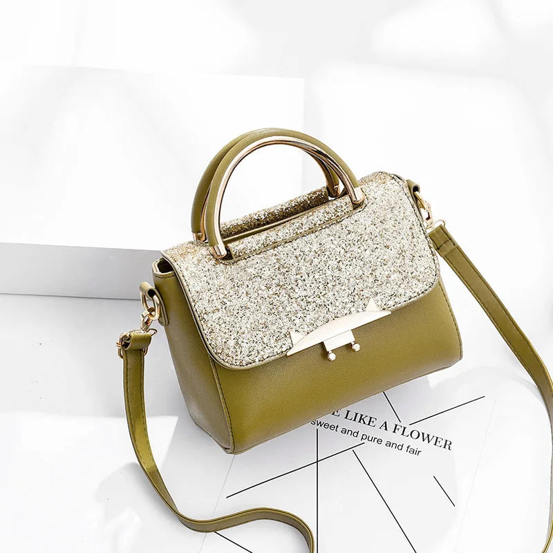 New Casual Sequins Fashion Ladies Cute PU Handbags