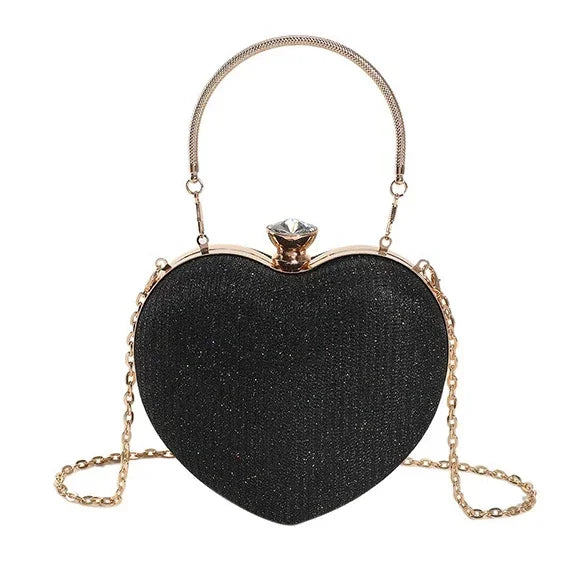 Heart Shape Metal Clutches Bag