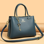 Luxury Soft Leather 3 Layers Large Capacity Womens Bag