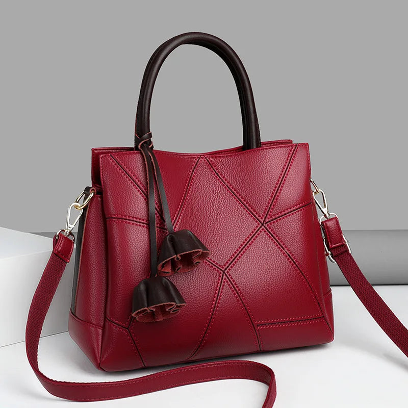 Large-capacity genuine leather women's bag