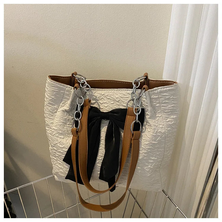 TRAVEASY Fashion Nylon Bow Tote Bags for Women